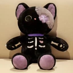 35cm 2 Colors Skeleton Cat Plush Toys Unique Cat Stuffed Animals Halloween Skeleton Cat Plush Doll Eid Mubarak Halloween Gifts