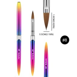 Kolinsky Nail Brush for Manicure Gel Brush for Nails Art Brush 3D Acrylic Liquid Powder Carving Gel Brush Liner Drawing Pen
