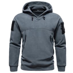 TopFight Mens Tactical Pullover Casual Military Sweatshirt with Hat Keep Warm Hiking Hooded Sweater Men's Fleece Jersey