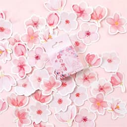 Kawaii Cherry Blossom Mini Paper Stickers for DIY Album Diary Scrapbooking - Festive Label Decorations Japanese Stationery