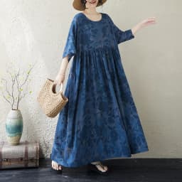Plus Size Bohemian Print Maxi Long Dress for Women Floral Casual Cotton Linen Loose Vintage Vestidos Para Mujer Robe Dresses