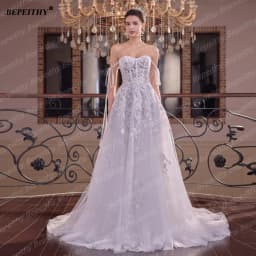 BEPEITHY Customized Sweetheart A Line Wedding Dresses For Women Sleeveless Lace Romantic Bride Plus Size Bridal Gown 2026