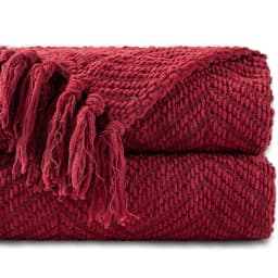 Battilo Chenille Knitted Throw Blanket for Couch Soft Thick Decorative Sofa Blanket Plaid Bed Throws Spring Living Room Decor