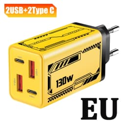 130W Type C PD Universal Charger 4-in-1 Charging Phone Power Adapter EU/US/UK Plug Charge Wall Charger For iPhone Samsung Xiaomi