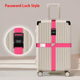 Nylon Cross Luggage Straps with Name ID Card Adjustable Bundling Packing Baggage Belt Password Lock Anti-lost Travel Accessories