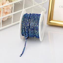 PEESOM SS6 2mm Crystal Rhinestone AB Cup Chain With Colorful Claw Sew On Glass Rhinestone Trim Chain Strass Banding for DIY