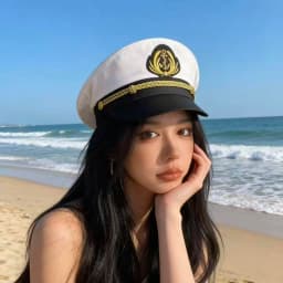 Sailor hat and scarf suit Navy Hat Unisex Captain Hat Navy Marine Hat For cruise lines, adult parties, Navy, cosplay, Outdoor