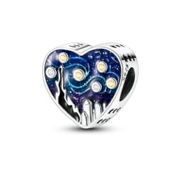 925 Sterling Silver Little Van Gogh Starry Sky Charms Bead CZ Zircon Shining Star Dangle Fit Original Bracelet DIY Women Jewelry