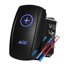 12V 24V Boat Trim Tabs Switch (ON)-OFF-(ON) Momentary Rocker Switch Waterproof Blue Light ON-OFF Toggle Switch With Harness