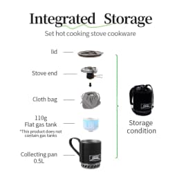 BRS-61 Camping Integrated Heat Collecting Pot Burner Ultralight Portable Hiking Furnace Outdoor Cooking Backpacking Stove System