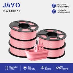 JAYO PLA Filaments 5 Rolls/ 3D Printer Filament 1.75mm FDM 3D Printer Materials Neatly Wound High Toughness for FDM 3D Printer