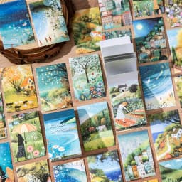 Mr.Paper 50Pcs Prelude to Spring Series Spring Landscape Illustration Memo Pad DIY Journal Scrapbook Collage Decor Craft Supplie
