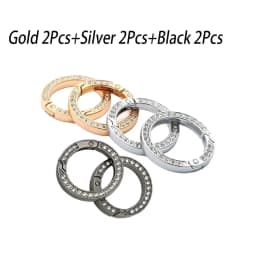 Spring O-Ring Buckle Clips, Alloy Trigger Spring Snap Hook Glossy Rhinestone Key Ring, Creative DIY Keychain Accessories