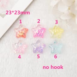 18Pcs 23*23mm Star Charms Resin Cabochons Flatback Colorful Candy For DIY Jewelry Making Hair Accessories