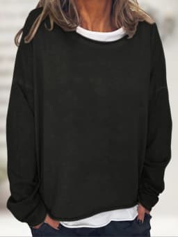 Women's Loose Fit Printed Crew Neck Long Sleeve Mid-Length Sweatshirt Soft Finish Pull On Women's Hoodies And Woman Clothes