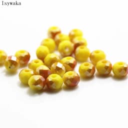 Isywaka Solid Army Green Colors 4*6mm 50pcs Rondelle Austria Faceted Crystal Glass Beads Loose Spacer Round Beads Jewelry Making