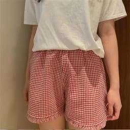 Y2k Shorts Womens Plaid Ruffle Lounge Shorts Gingham Print Casual Pajama Shorts Cute Striped Checkered Sleep Pj Bottom