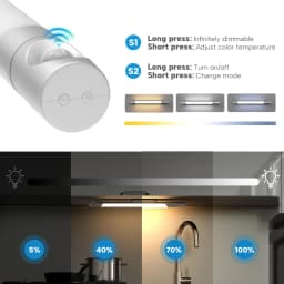 LED Night Light With Sensor Movement Battery 3000mAh Rechargeable Night Lamp Magnetic For Room Kitchen Under Cabinet Lights