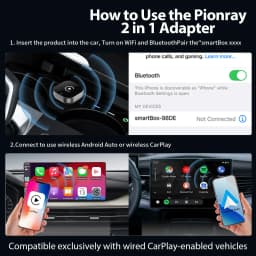 2026 Pionray Upgraded Wireless CarPlay Adapter Stable Transmission No Delay Convert Wired CarPlay to Wireless CarPlay