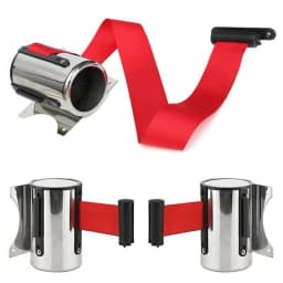 Retractable Barrier Strip Stainless Steel Housing Wall Mount Retractable Strip For Banks For Parks For Schools Queue Barrier