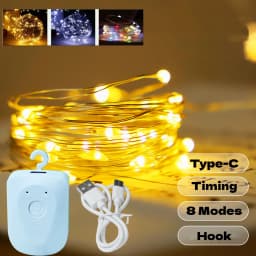 1/3 Pack LED Fairy Lights USB Charging Button Battery Powered 10/20/30LEDs Christmas Wedding Bedroom Garden String Lighting