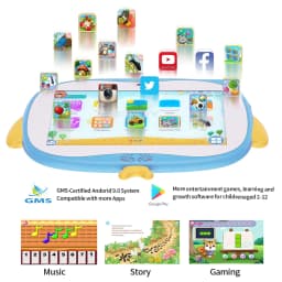 2026 New Cartoon Pattern 7 Inch Kids' Tablets Android Learning Education Tablet PC Kids-Proof Protective Case Tablet 4000mAh