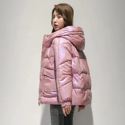 Short Down cotton Jacket For women's Winter 2026 New Glossy Fashion Loose Thick Coat Female Casual Cotton Hooded Parka Jackets
