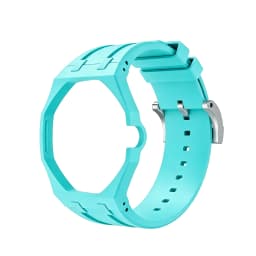 2in1 Bioceramic Case&Silicone Strap For Swatch x AP Royal pop Pocket watch bands Modification kit integrated Silicone Wirstband