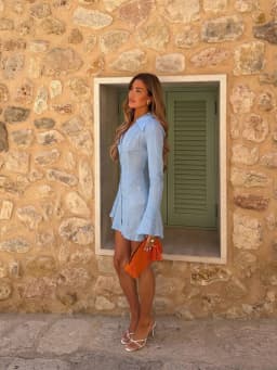Fashion Solid Slim Mini Dress Women Elegant Lapel Flare Long Sleeve Corset A-line Shirtdress Summer Female Daily Street Skirt