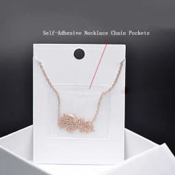100x Self-Adhesive Necklace Chain Pockets Plastic Label Holders Clear Pocket Sleeves for Hold Loose Chain Jewelry Supply