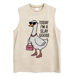 Washed Funny Goose Tank Tops Mess with The Honk You Get The Bonk Graphic T Shirts Vintage Unisex Loose Cotton Sleeveless Vests