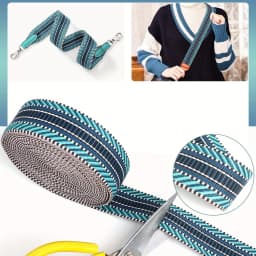 5 Yards Nylon Webbing Ribbon Striped Webbing Webbing Ribbon for Crafts Bag Handles Camera Purse Strap DIY Pet Collars Backpack