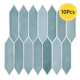 1/10pcs 3D Tile Sticker, Self-adhesive 3D Green Tile Backsplash for Kitchen and Bathroom, Waterproof Mold Resistant, 30x30cm