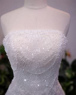 Kyoto Customized White Luxury Beaded Tassel Wedding Dress Strapless Mini vestidos de noche Lace-Up Back After Party Gown 2026