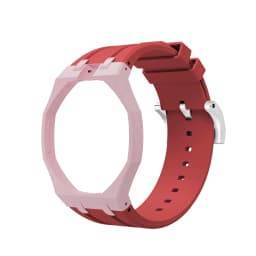 2in1 Bioceramic Case&Silicone Strap For Swatch x AP Royal pop Pocket watch bands Modification kit integrated Silicone Wirstband