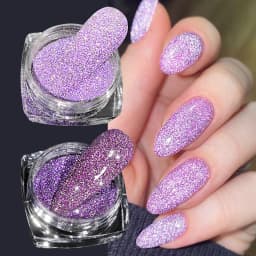 1 Jar Universal Laser Nail Glitter Holographic Powder Transparent Laser Magic Aurora Mirror Glitter UV Gel Pigment Dust