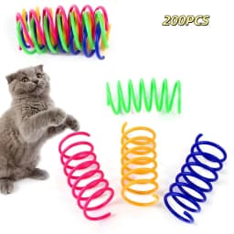 4/200Pcs Interactive Colorful Gauge Kitten Coil Spiral Springs Cat Toys for Kittens And Cats Pet Products