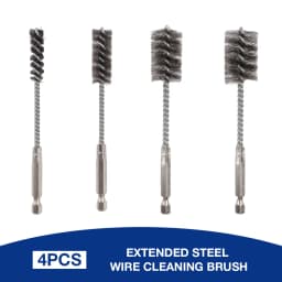 4/8PCS Stainless Steel Wire Brush Extended Cleaning Brush 1/4"Hex Shank Drill Bit Cleaning Brush Pipe Rust Removal Grinding Tool