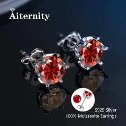 100% Real Sterling Silver S925 Moissanite Earrings Stud With 2 Certificate D VVS1 Pass Diamond Testing Pen For Women Men Jewelry