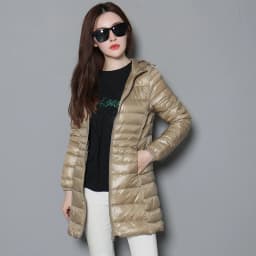Plus Size Ultra-light Thin Down Jacket Women Long Autumn Winter Slim Hooded Warm White Duck Down Coat Women Packable Outerwear