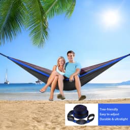 Outdoor Camping Hammock, Single & Double Person Heavy Duty Hammock with Carrying Bag and Tree Straps for Picnic Beach Travel