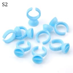 100pcs Disposable Glue Rings Plastic Permanent Makeup Pigment Holder Pallet For Tattoo Eyelash Extension Glue Divider Container