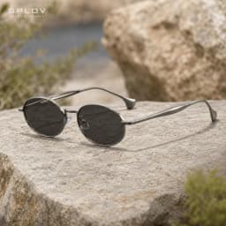 Luxury Trend Retro Small Oval Metal Frame Sunglasses UV400 Protection Anti Glare Lightweight Eyewear for Driving Travel Outdoor