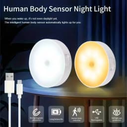Type-C 1pc Motion Sensor Night Light - Wireless LED Detector Lamp for Bedroom, Staircase, Closet, and Room Decor-