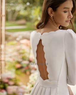 Customized Modest O-Neck Satin Long Sleeve Mermaid Wedding Dress Lace Appliques Backless Bridal Gown Vestidos De Novia