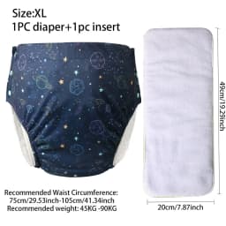 Ice Silk Adult Cloth Disaper Waterproof Old Man's Diaper Pants Reusable Diapers Trouser Pocket Anti-leak Breathable Nappy Pads