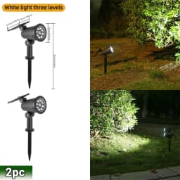 9 LED Solar Spot Lights IP65 Waterproof Outdoor RGB Solar Landscape Lights Brightness Adjustable for Garden Yard Palm Trees