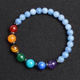 7 Chakra Bracelet Natural Gem Stone Beads Bangle Women Crystal Healing Anxiety Jewellery Mandala Yoga Meditation Bracelets Gift
