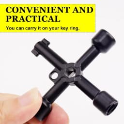 Electrical Cabinet Key,4 Way Utilities Key, Panel/Square/Triangle Key,Cross Key for Faucet,Valve,Electrical Cabinet Opening