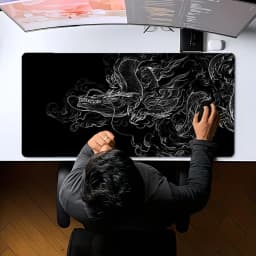 Black White Chinese Dragon Art XXL Gaming Mouse Pad Deskmat Non-Slip Rubber Keyboard Table Mat Cloud Pc Gaming Desk Mats Gamer